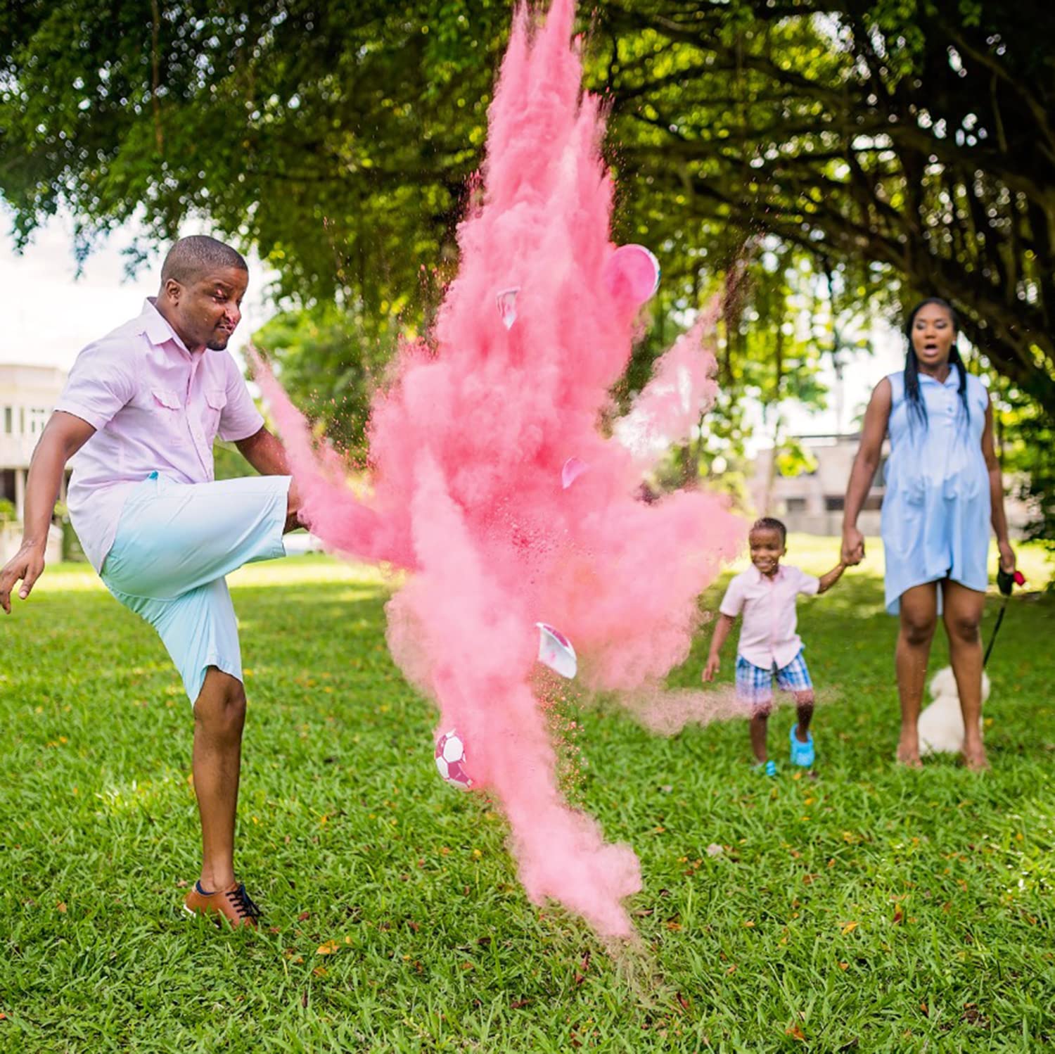 gender reveal Jamaica soccer ball reveal
