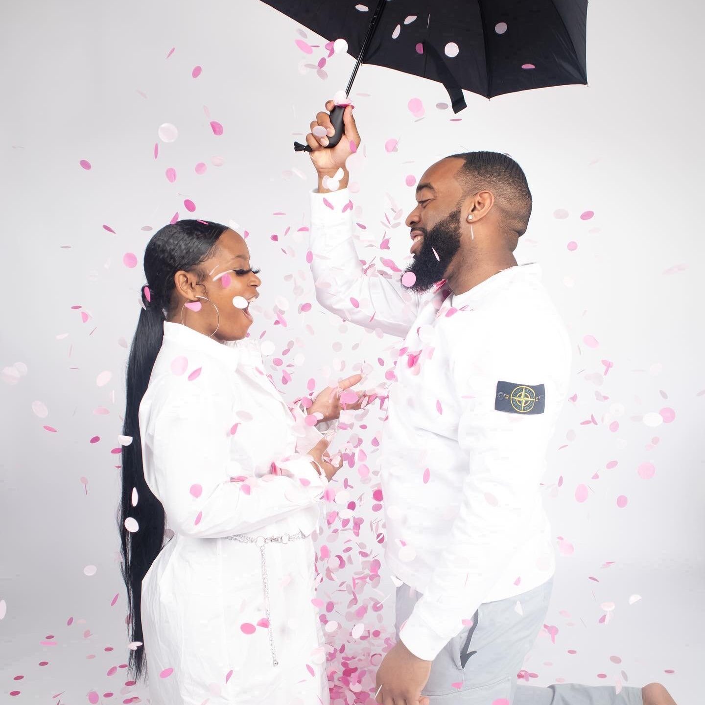 gender reveal Jamaica confetti umbrella
